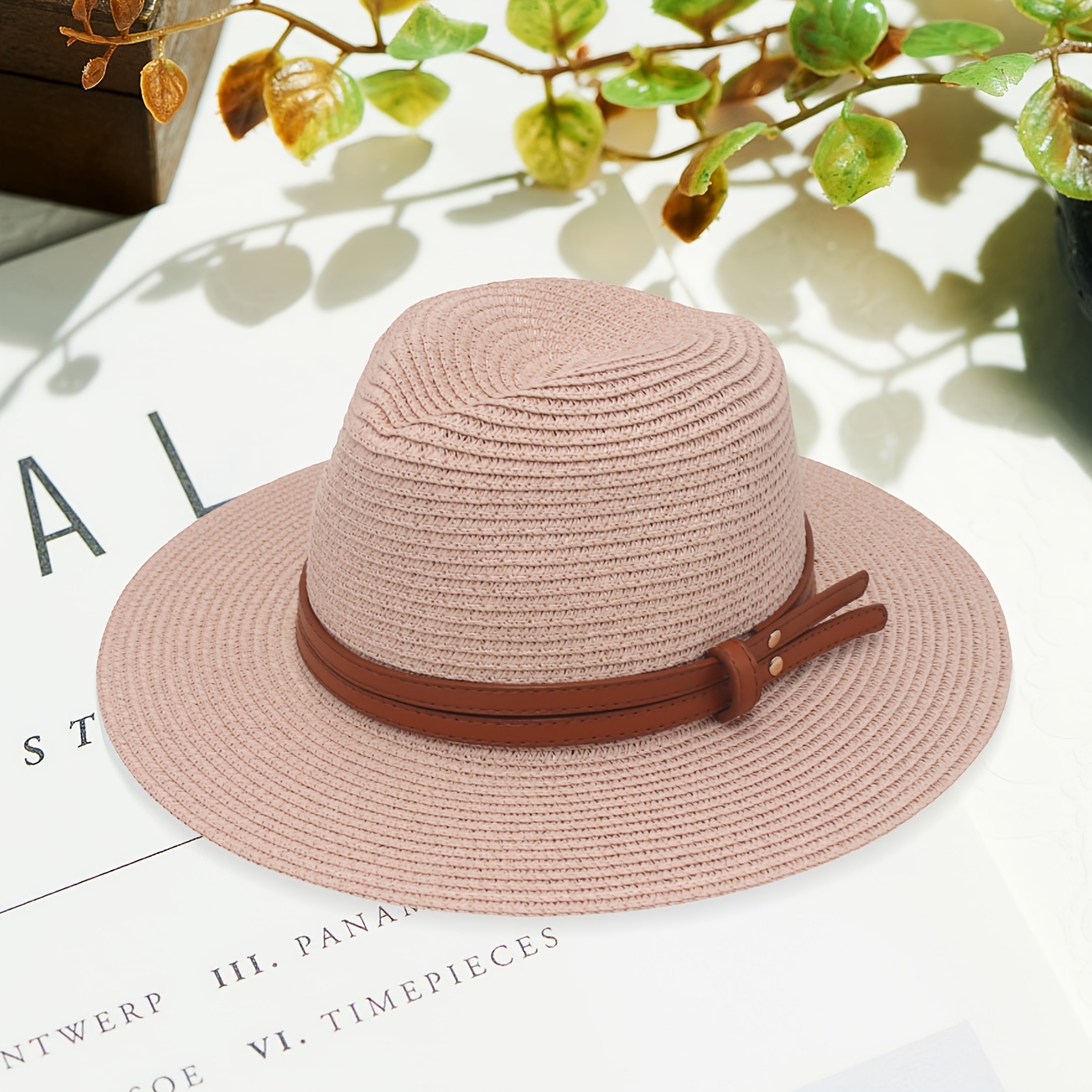 Image of Women's Panama Straw Beach Sun Hat With Detachable Additions, A Women's Gift Suitable For Daily Wear And Vacation