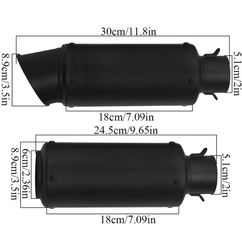 Universal 51mm / 2" Motorcycle Slip-On Exhaust Muffler Pipe - Titanium Color, Stainless Steel