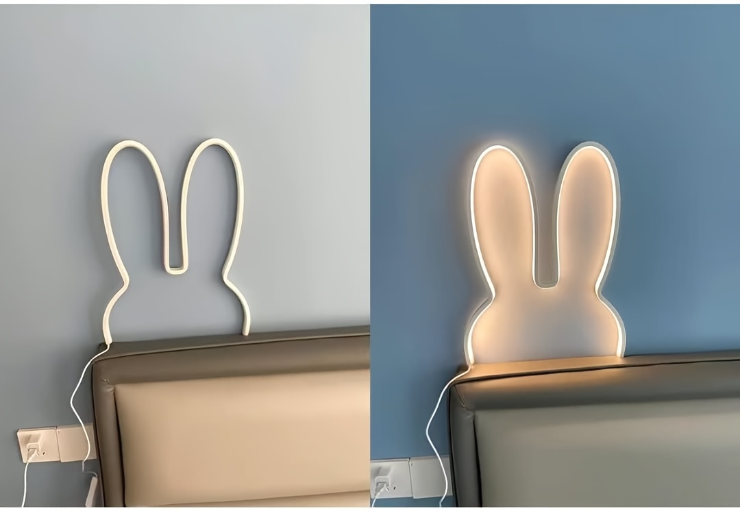 1pc cute rabbit led wall lamp usb plug in three color dimmable night light for bedroom office study room decor ideal gift for mothers day valentines   room light   design usb powered lamp rabbit night light Product details 6