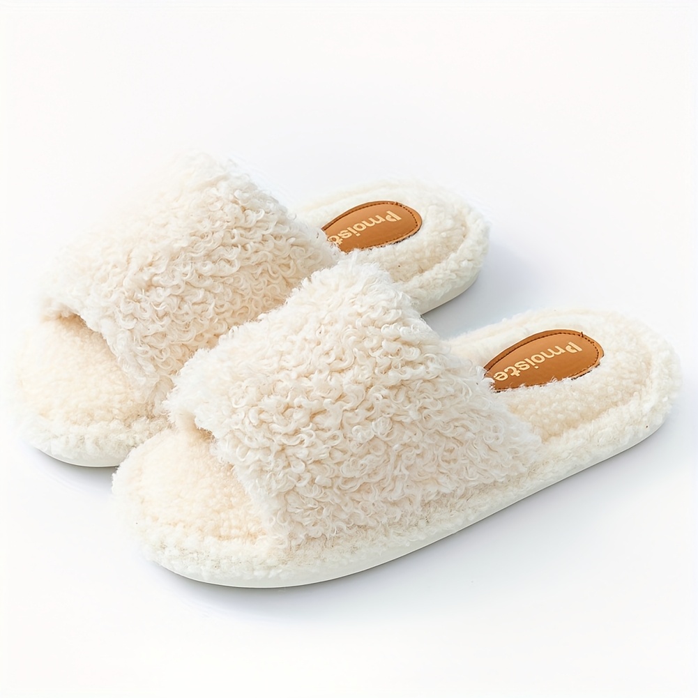 Image of Pmoiste House Women's Slippers Warm Solid Bedroom Shoes Cozy Fashionable Indoor And Outdoor Slippers, Women Shoes