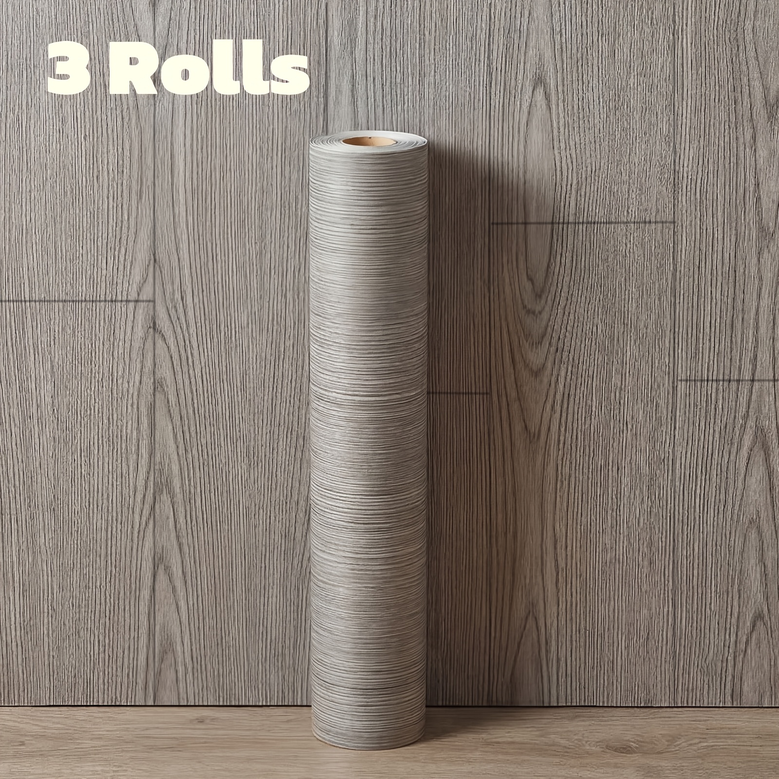 Image of 3 Rolls Floor Stickers, 3d Textured Retro Wood Grain Pattern, Instant Peel And Stick, Effortless Setup, Long-lasting, Perfect For Indoor , And Renovation, Ideal Gift