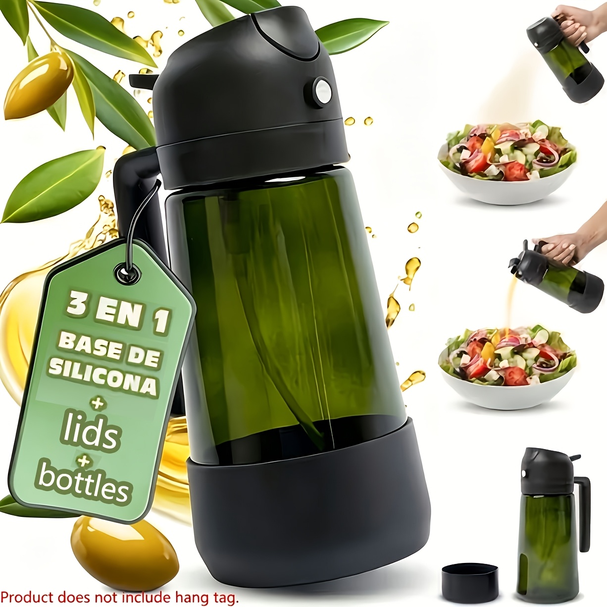 TEMU Olive Oil Bottle And Cooking Sprayer, Kitchen Glass Olive Oil Dispenser, 2-in- Gadget, Perfect Cooking Tool For Cooking, Salad Dressing, And