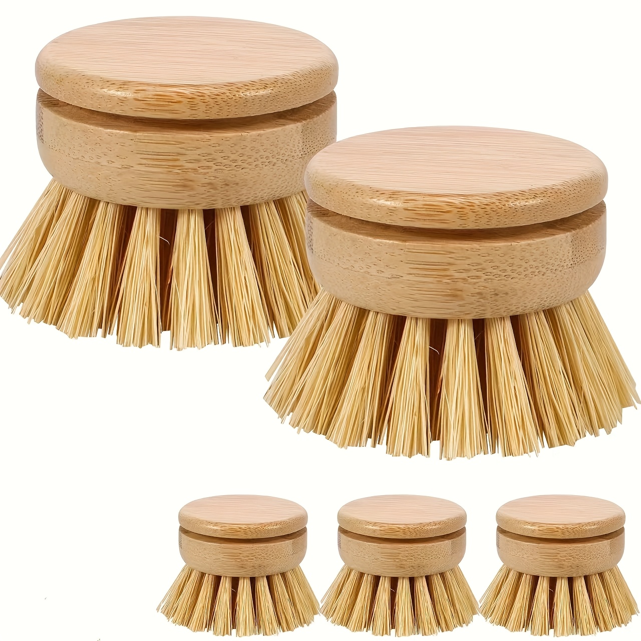 2/4/5/8 Bamboo Disc Brush Heads: Soft Bristles, Easy To Clean Items - Durable, Easy-to-replace Brush Heads For Washing