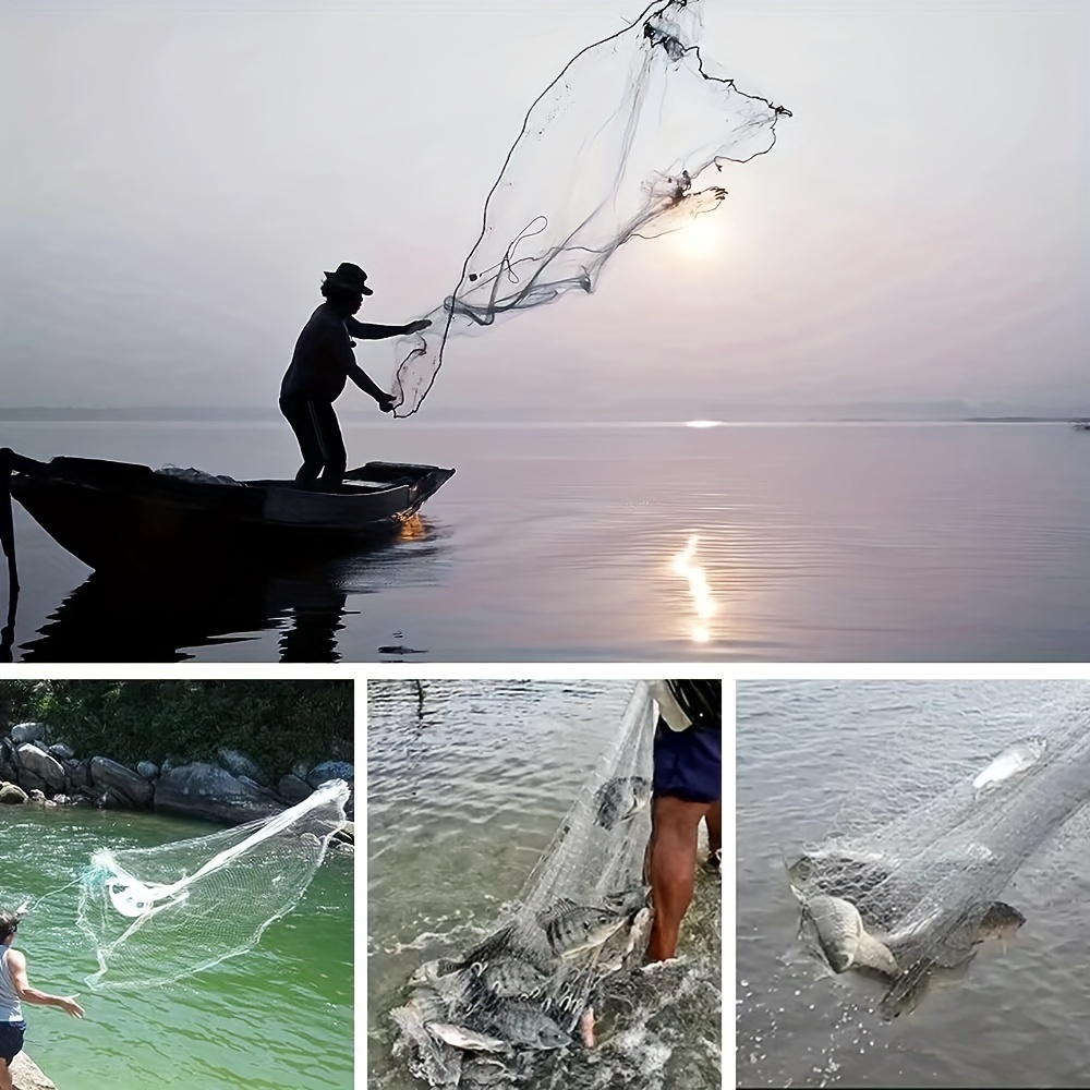 Hand Throwing Fishing Net Catch Fish Fishing Casting Net - Temu
