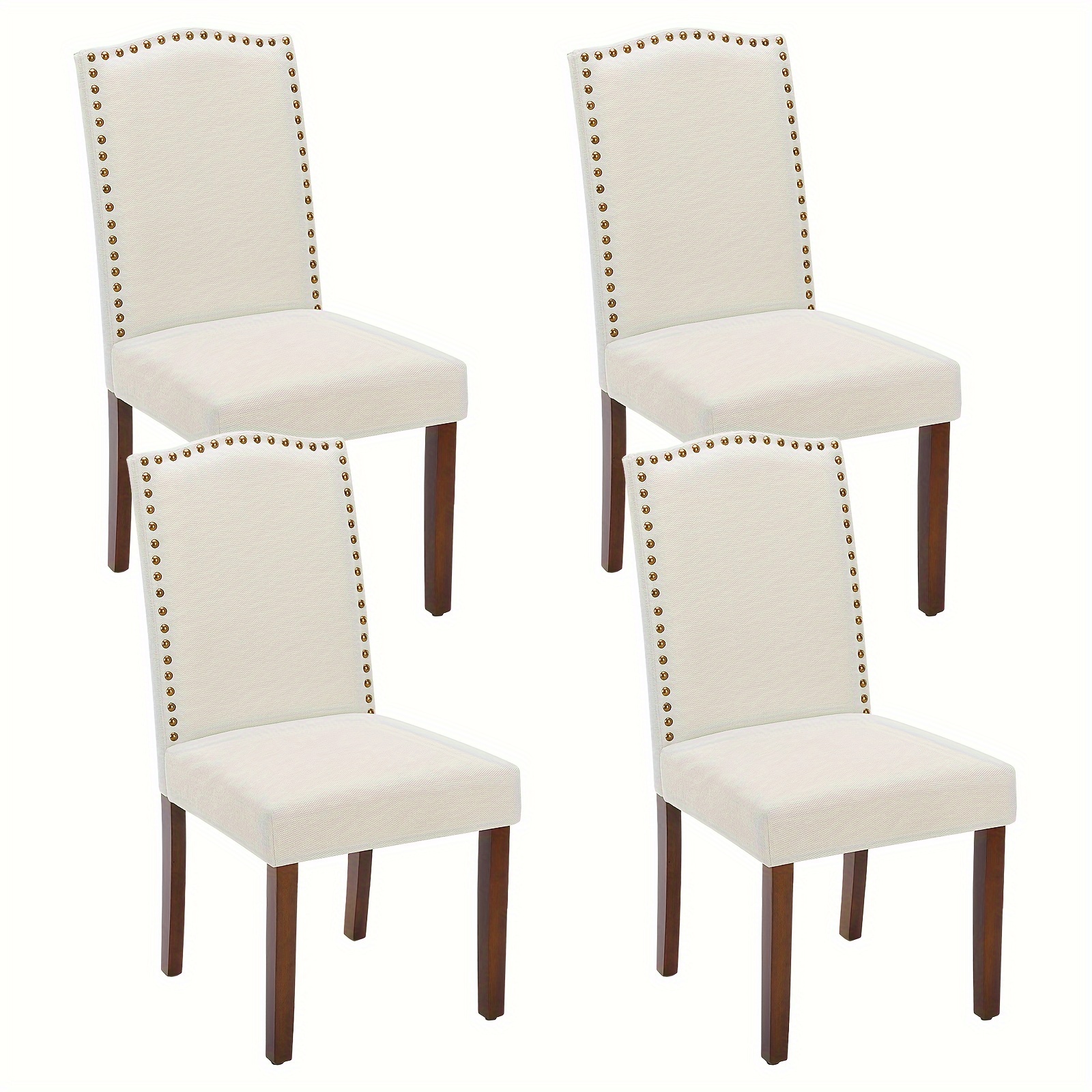 

Dining Chairs Set Of 4, Parsons Dining Chairs Upholstered Fabric Kitchen Side Chairs With Nailhead Trim And Wood Legs For Kitchen Dining Room Living Room