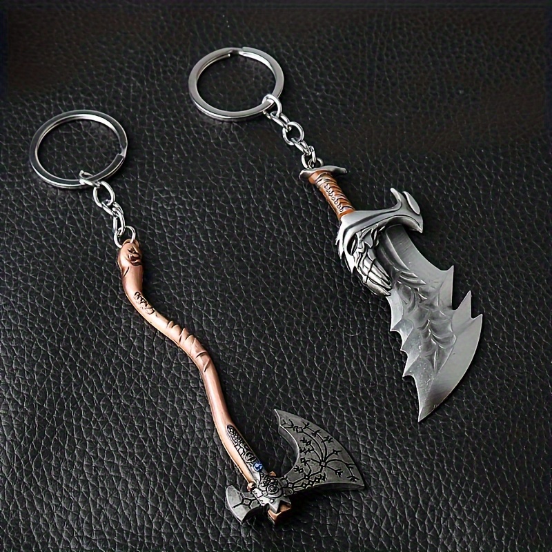 

2pcs Alloy Axe Keychain - Game Weapon Ornament - Cool Keychain Gift For Teenage Men And Women Fans Used As Bag, Backpack, Handbag, Jacket, Hat Accessories