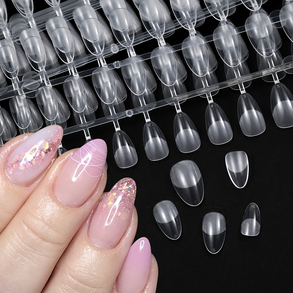 480 Stück Acryl-Nagel-Tips – Mandelförmig, Naturfarben, Für Nagellack-Präsentation & Nail-Art-Übung