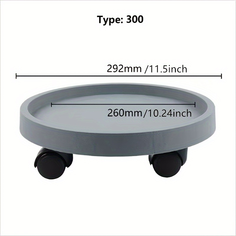 1pc Round Wheel Plant Caddy – In 8.66in, 10.24in, 11.81in, 12.99in Sizes, Durable Plastic For Indoor/outdoor Gardening, Garden Tools & Lawn Care
