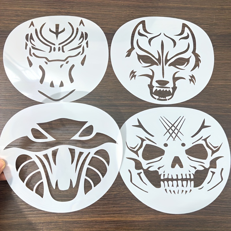 

16pcs Face Painting Hollow Template Diy Face Painting Tool Festival Party Element Stage Makeup Hollow Template Ruler