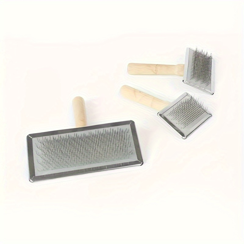 

Ultimate Dog Grooming Kit: 3 Professional Brushes With Wooden Handles For Shedding & Detangling