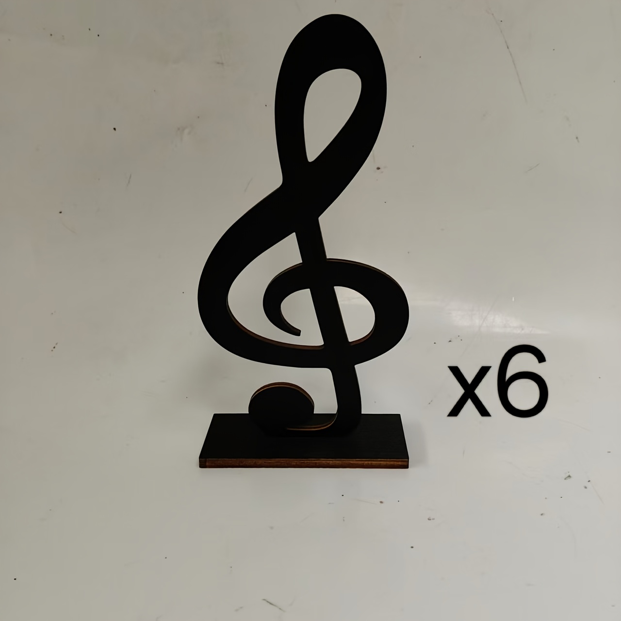 6pcs Wooden Home Festive Decorations, Musical Note Desktop Ornaments, Suitable For Halloween, Christmas Decor Props, No Electricity Required