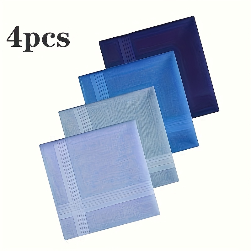 TEMU 4-pack Men's Handkerchiefs, Classic Pocket Squares, Business Handkerchiefs For Suit , Suitable For Daily Wiping, Clothing Matching, New Year