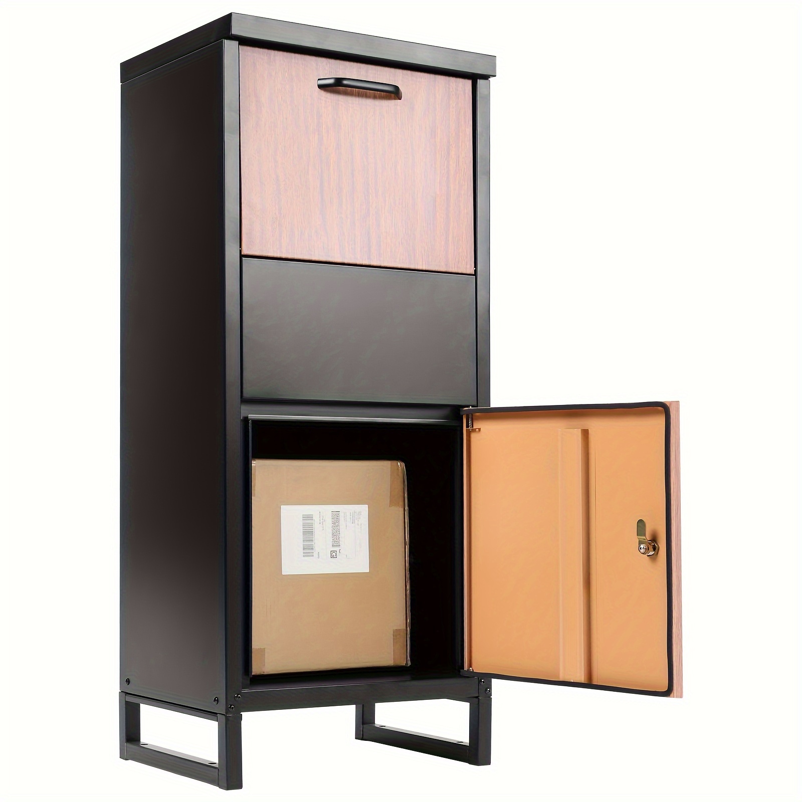 

Package Delivery Boxes With Lockable Secure Compartment, Anti-theft Baffle Parcel Drop Box, And Waterproof Design For Porch And Delivery