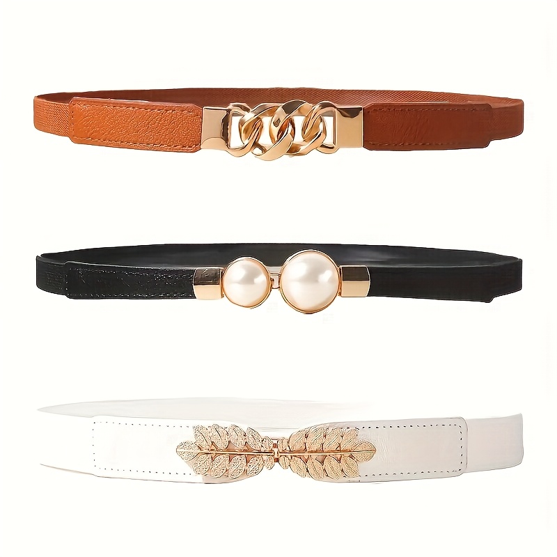 3pcs vintage preppy style women s elastic belts - Temu Saudi  display picture 2