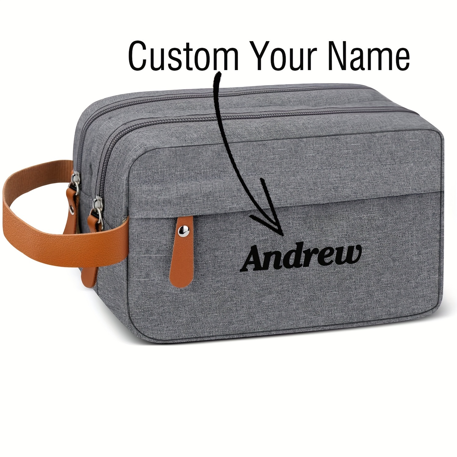 

Custom Name Men's Toiletry Bag - Large Capacity, Waterproof, Business Trips & Commuting - Ideal Christmas Or Birthday Gift