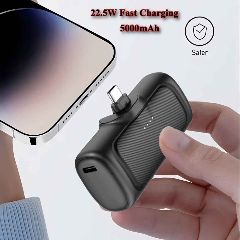 22 5w fast charging 5000mah mini portable charger usb   power universal   usb type c   mode rechargeable lithium polymer battery for iphone 16 15 series and   devices