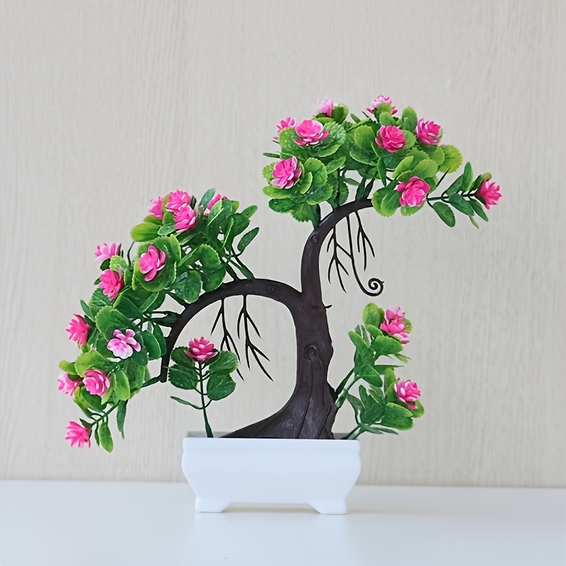 2pcs Set of Artificial Potted Plants, Rustic Green Foliage, Plastic Flower Pots for Home and Office Desktop Decoration, Home Decor, Holiday Decoration, Photo Props, Scene Arrangement, Party Decoration