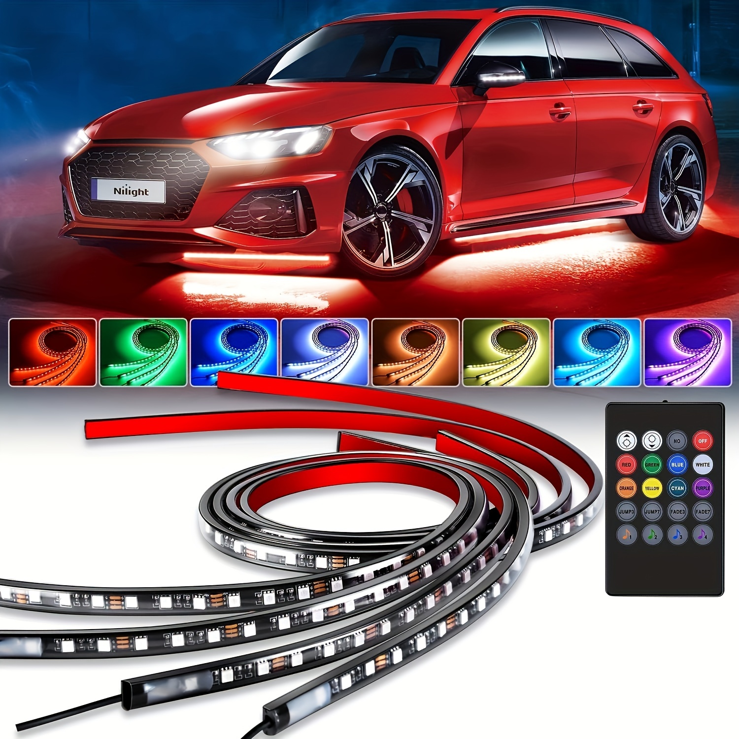 

The Automobile Led Chassis Lamp Refits The Rgb Colorful Sound Control Rhythm Atmosphere Lamp To Decorate The Light Strip