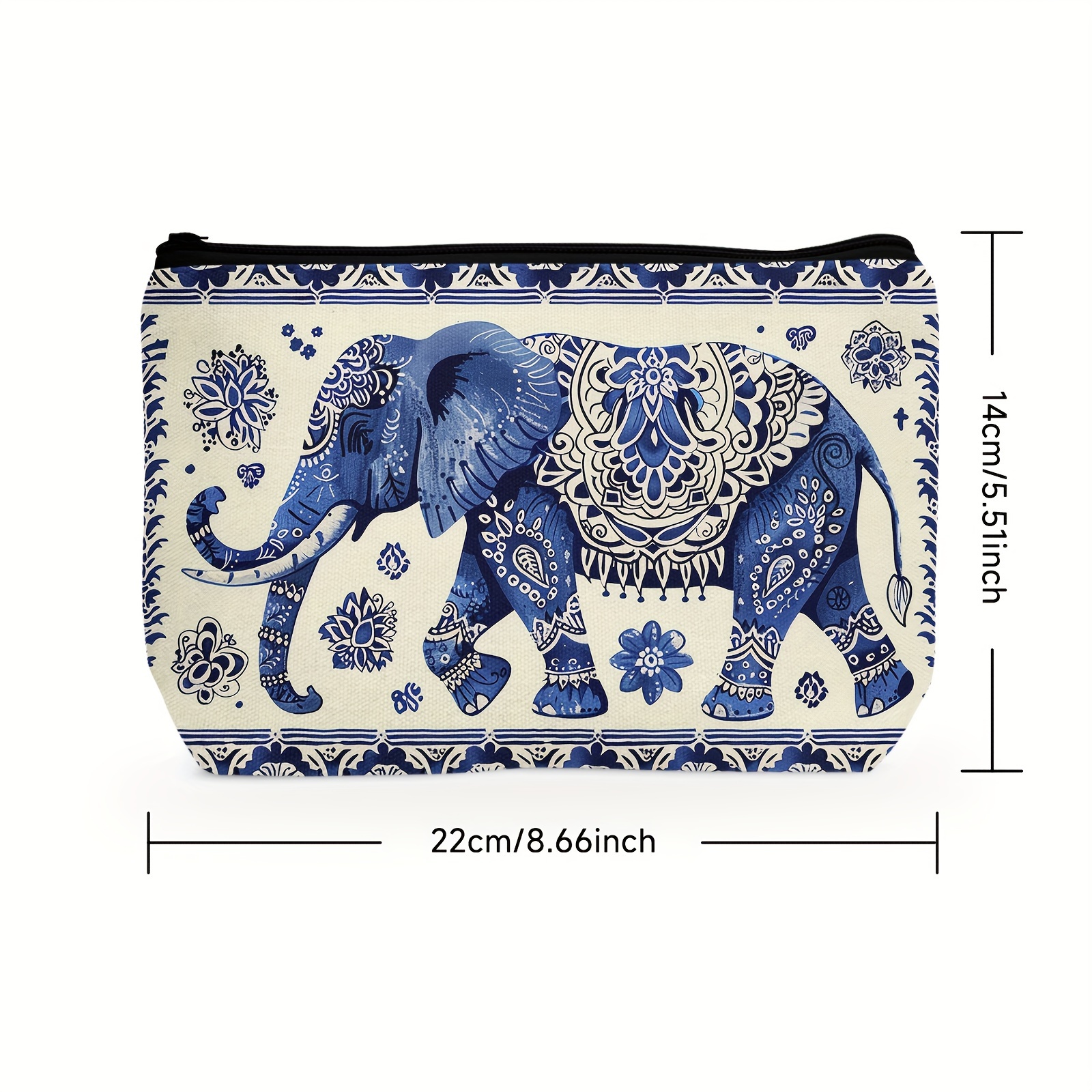 TEMU Bohemian Makeup Bag - Lightweight, Zippered Cosmetic | For Bridesmaids & | Durable Polyester Toiletry Organizer