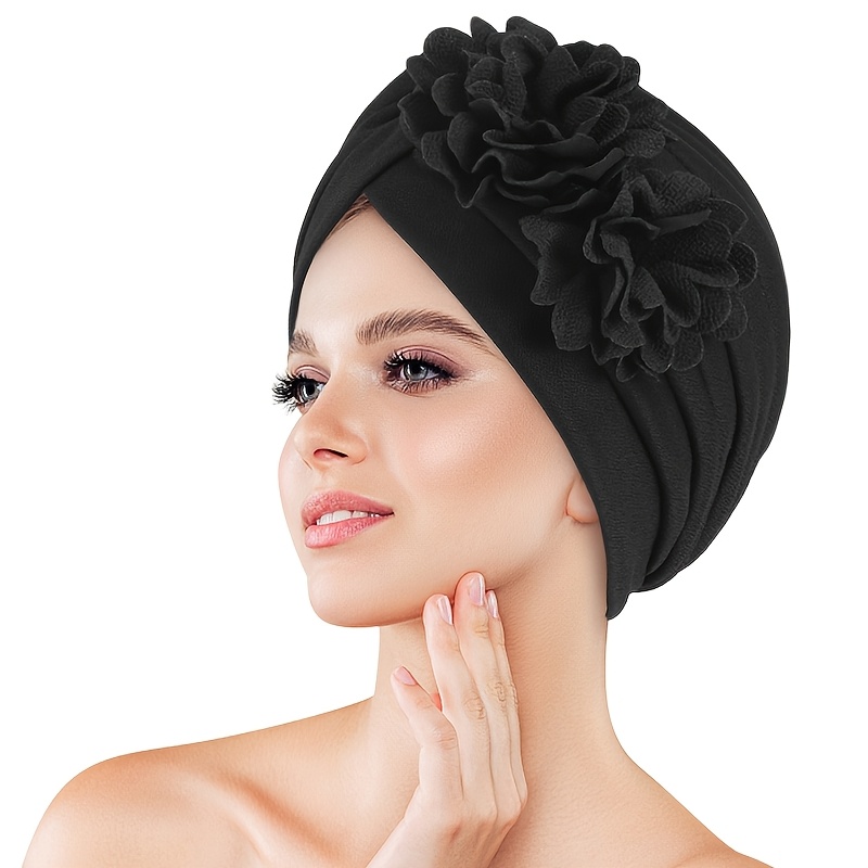 Image of 3d Random Knot Pleated Headscarf Hat, Indian Hat, Ethnic Turban