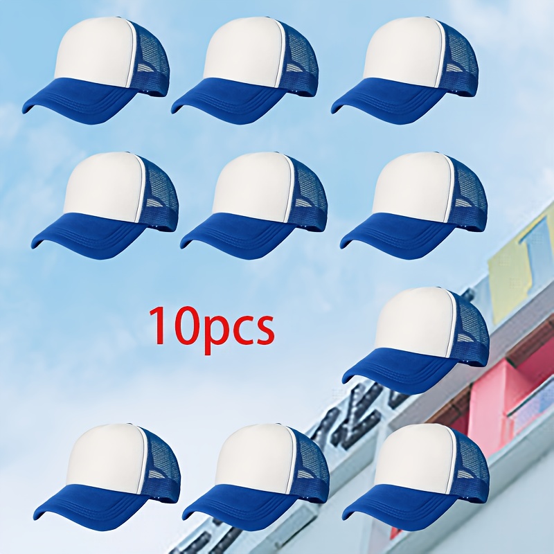 10pcs Custom DIY Pattern Printed Mesh Baseball Caps, Unisex