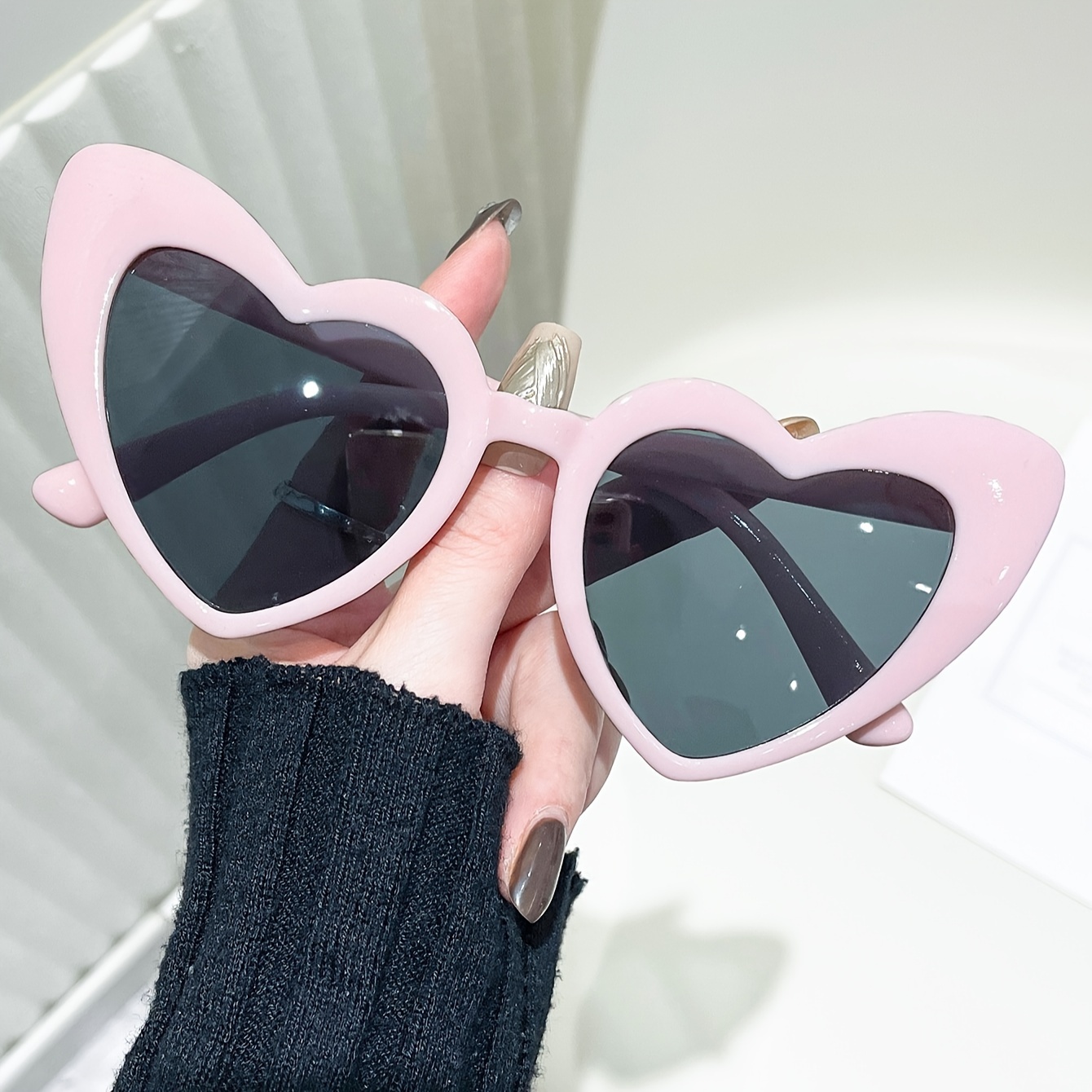 y2k fashion heart shaped cat eye glasses polycarbonate frame