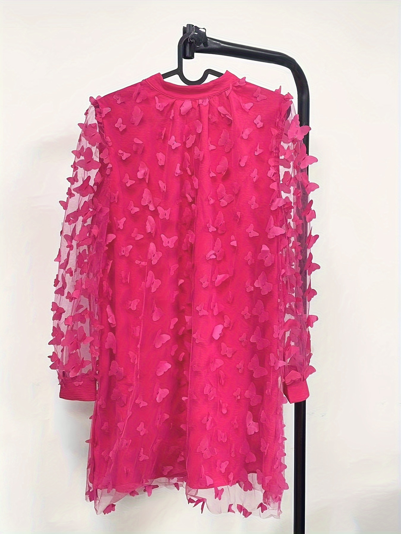 蝶のアップリケ オフショルダー ウェディング ドレス エレガントなメッシュ ランタン スリーブ Alit ウェディング - Temu Japan