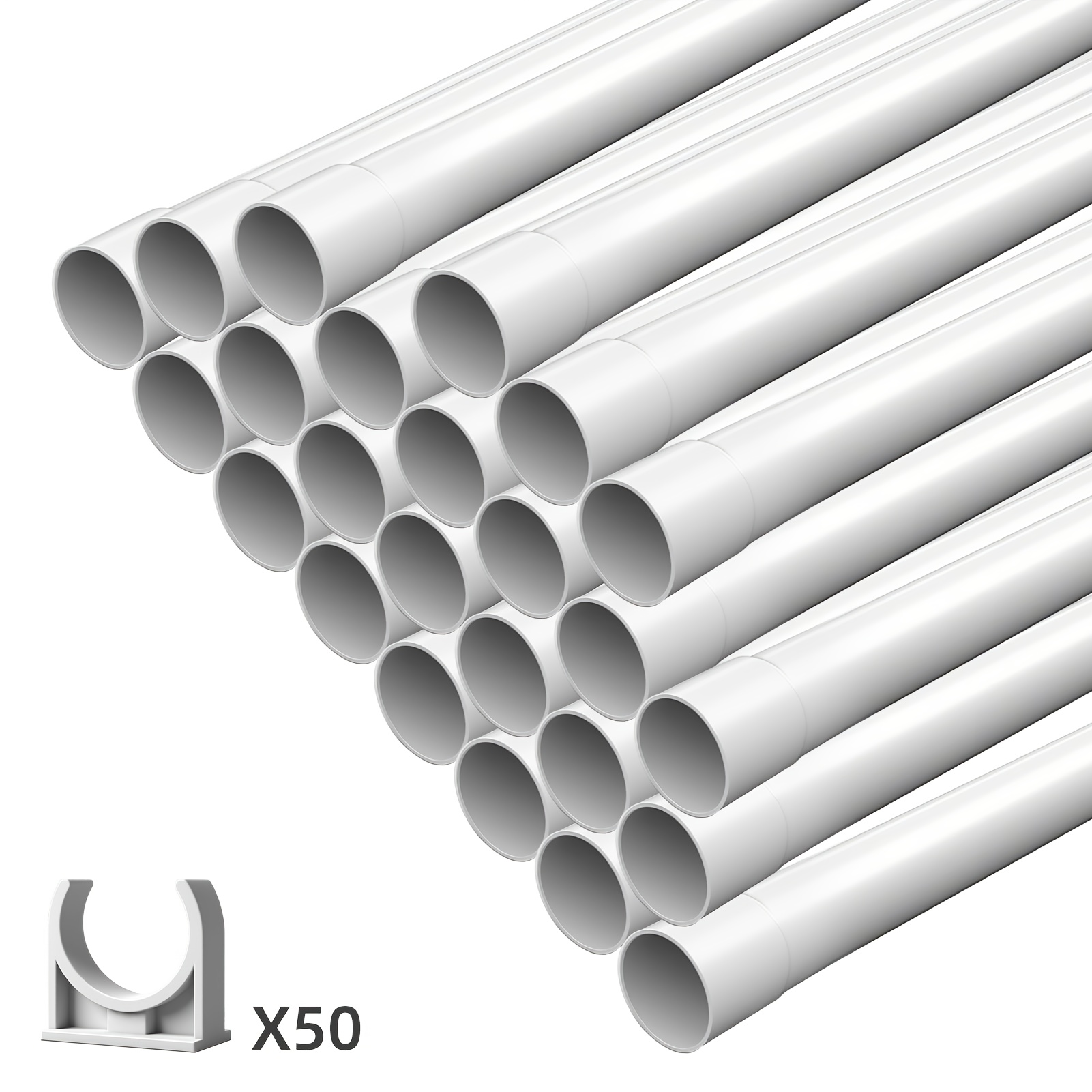 TEMU Conduit en PVC de 20 mm/25 mm/32 mm de diamètre et de 10 m//24 longueur - Tuyau en plastique durable pour les installations électriques et