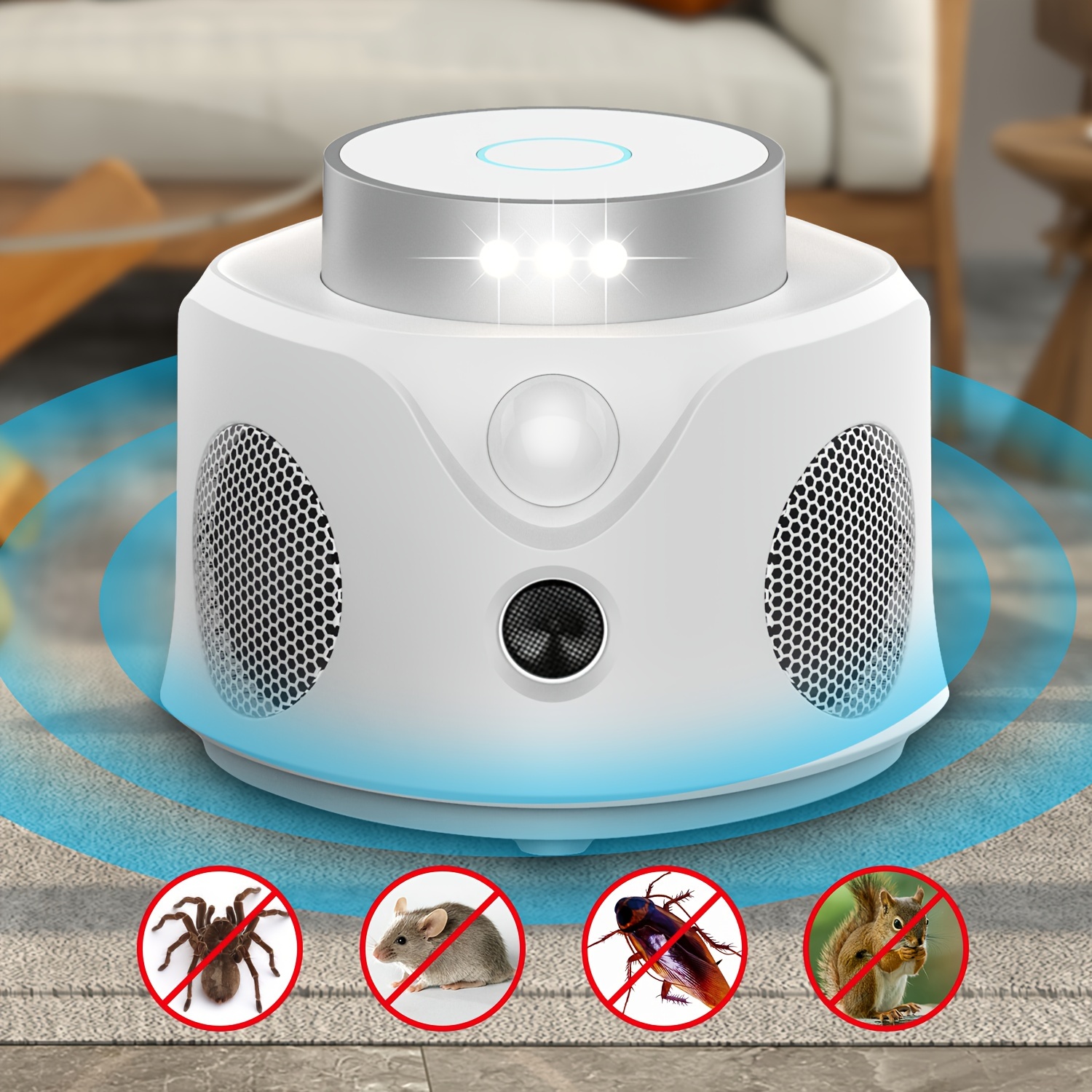 1pc High-Power Soundwave technology Pest Repeller - USB-Powered, Effective Against Mice, Roaches, and More