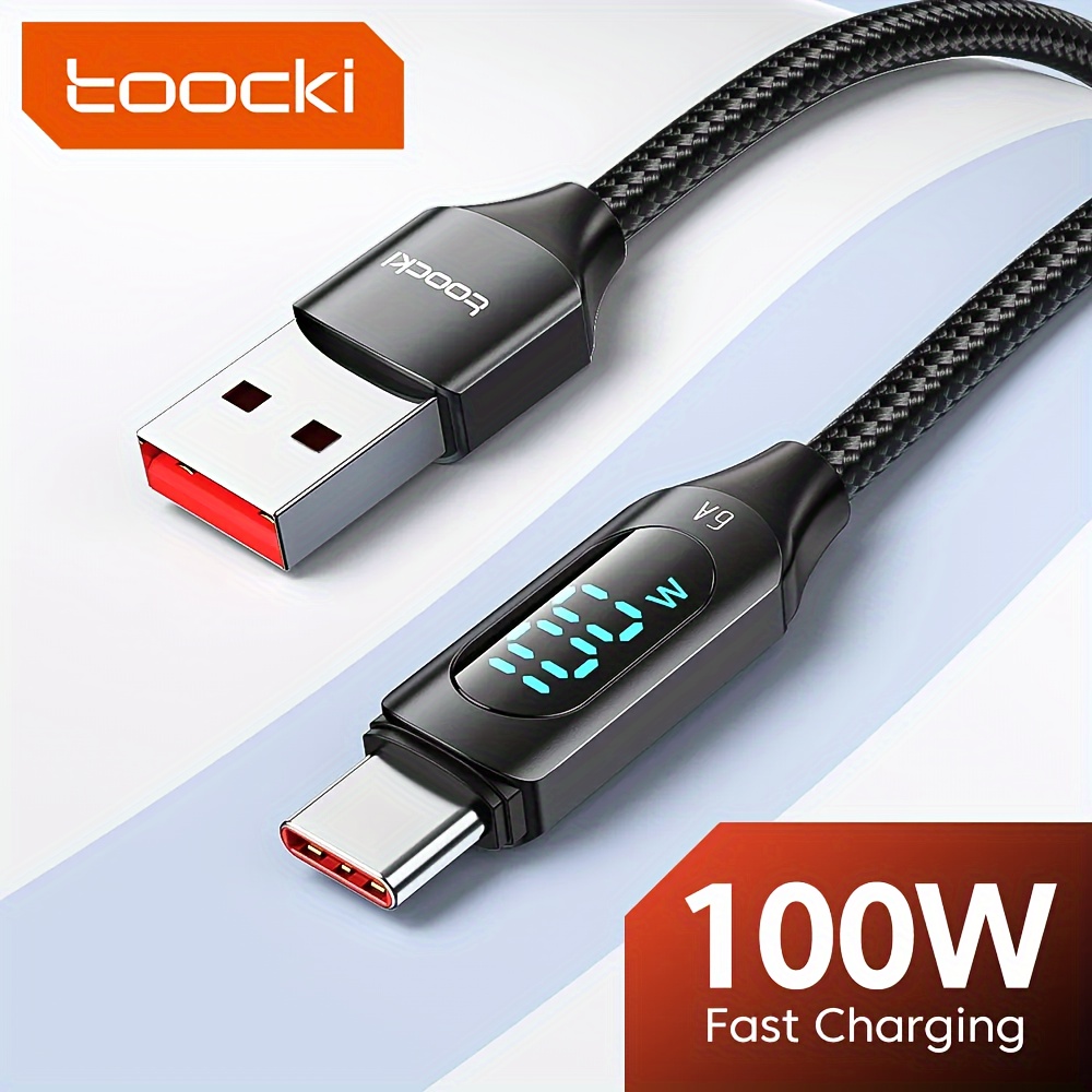 

Toocki Led Digital Display 100w Usb Type C Cable For Huawei Xiaomi Samsung Super Charge Fast Charging Usb C Charger Data Cable Wire Cord 1m 2m