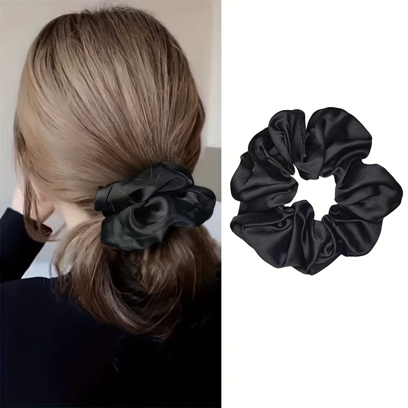 TEMU 12pcs Of High-quality Solid Color Hair Ties For, Elegant Hair Additions