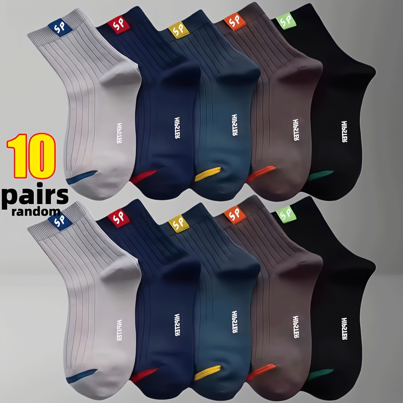 TEMU Random 10 Pairs Sports Socks, Winter Warm Socks, Men's Socks, Women's Socks, Ankle Socks, Mid-calf Socks, Sports Socks, Casual Socks, Breathable