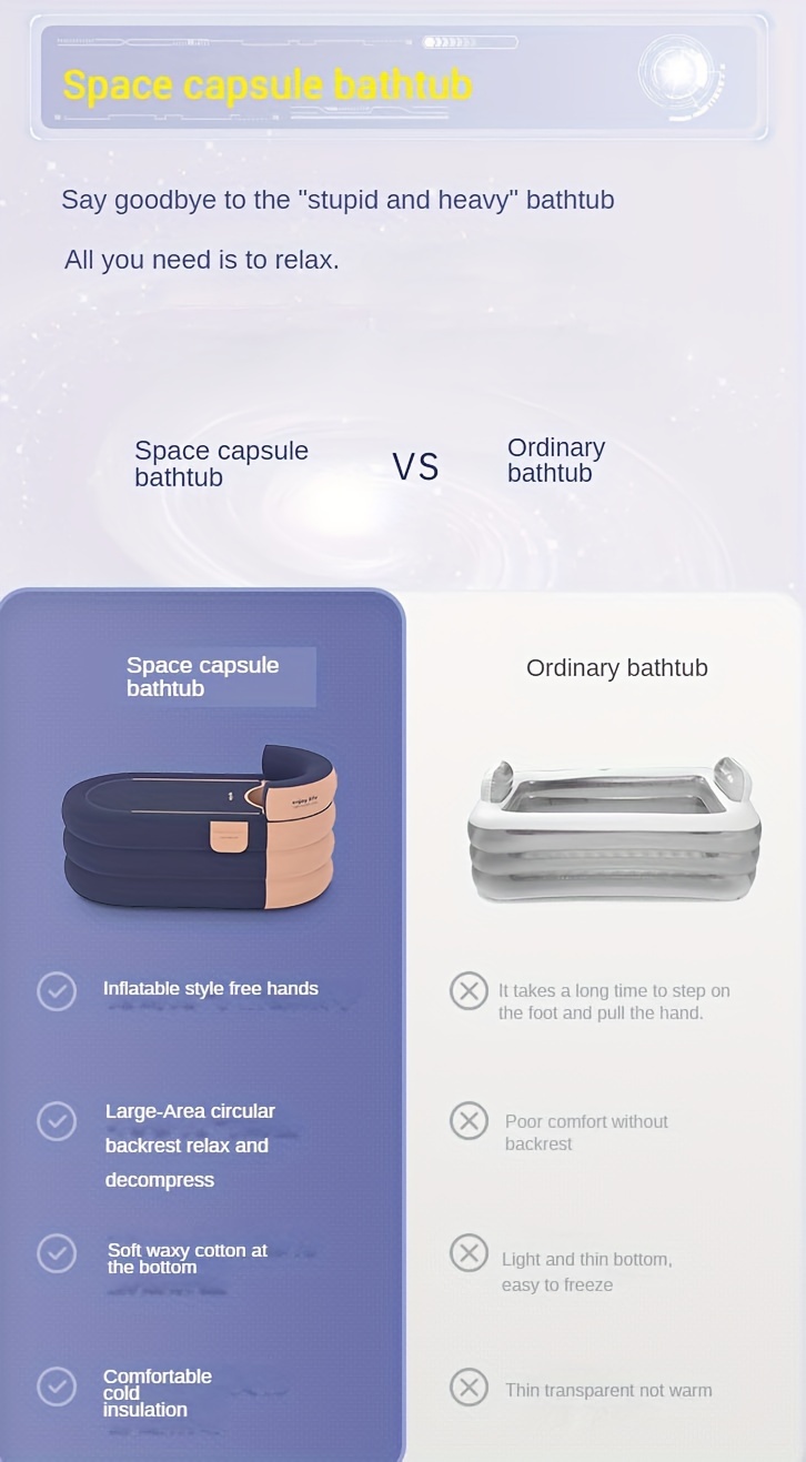 portable foldable spa bathtub for home bathroom balcony patio use hot tub accessories hot tub for adults details 1