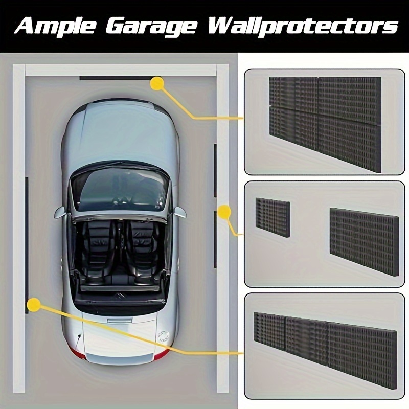 

4-pack High-density Eva Garage Wall Guards - Diamond Texture Door Edge Protectors With Strong Adhesive Backing, Impact Resistant & Water-proof Foam Padding For Car Door Protection