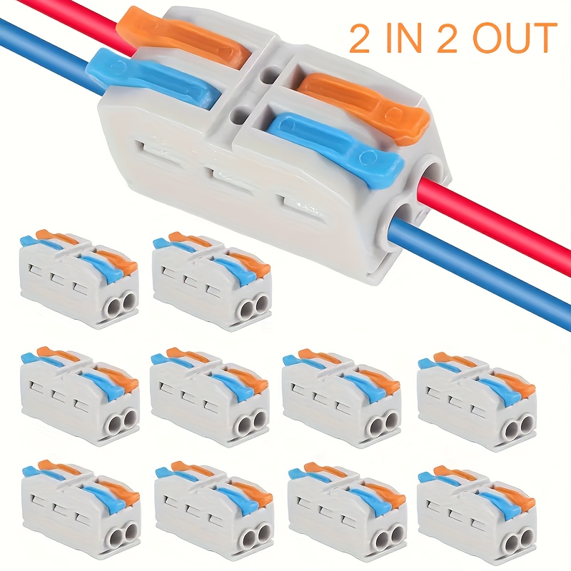 Electrical Connectors 20-Pack Eugiichr Lever Wire Connectors - Quick Splice Terminals (AWG 28-12) Waterproof Wire