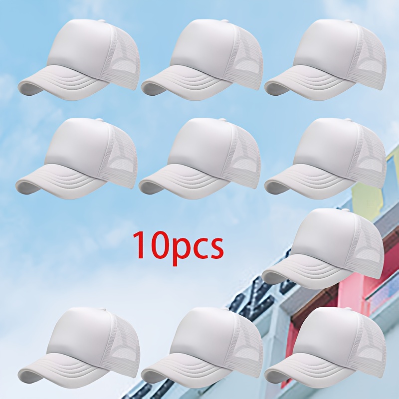 10pcs Custom DIY Pattern Printed Mesh Baseball Caps, Unisex