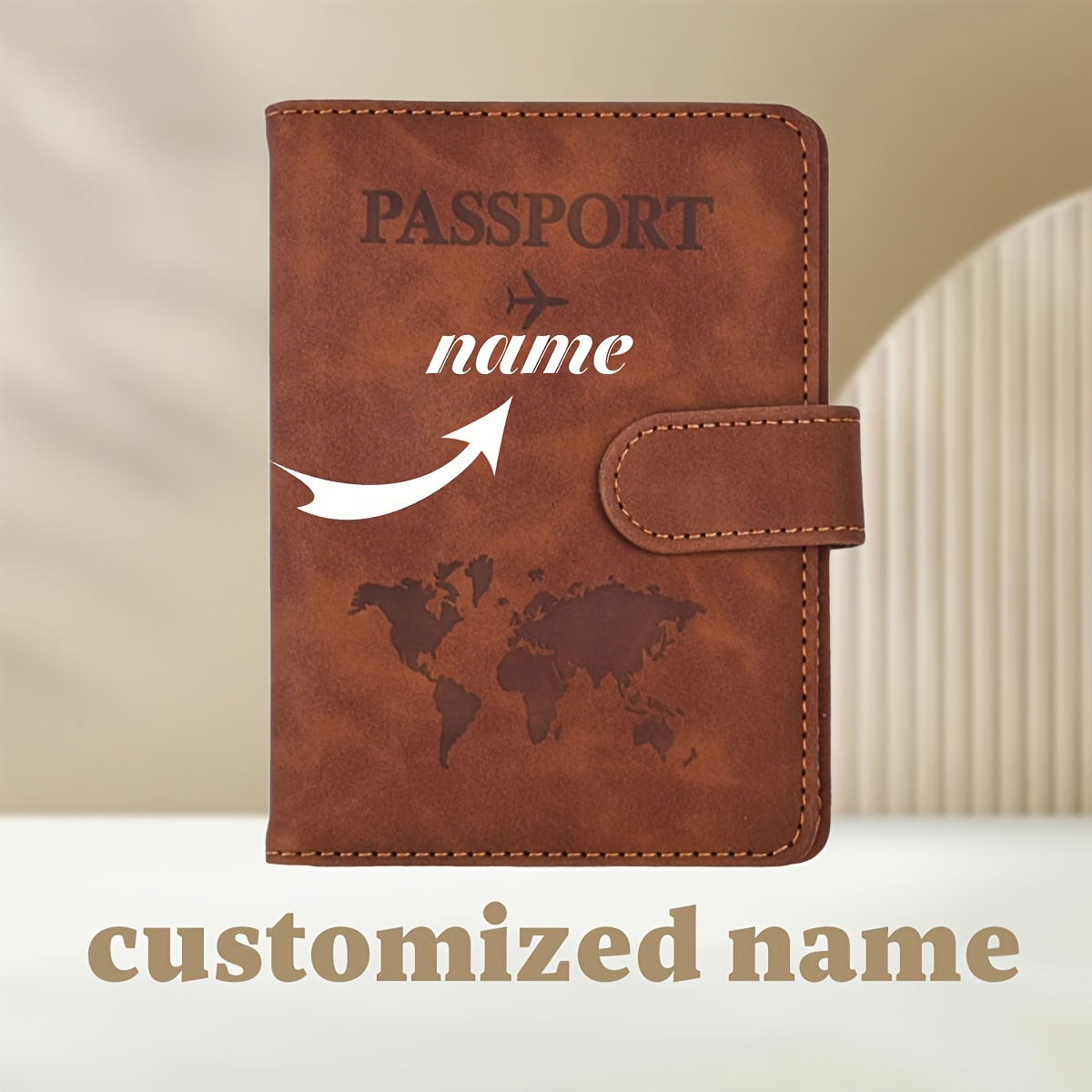 TEMU 1 Simple Custom Passport Holder With Initials, Passport Cover, Anti-demagnetization Multi-functional Travel Passport Book, Essential Travel