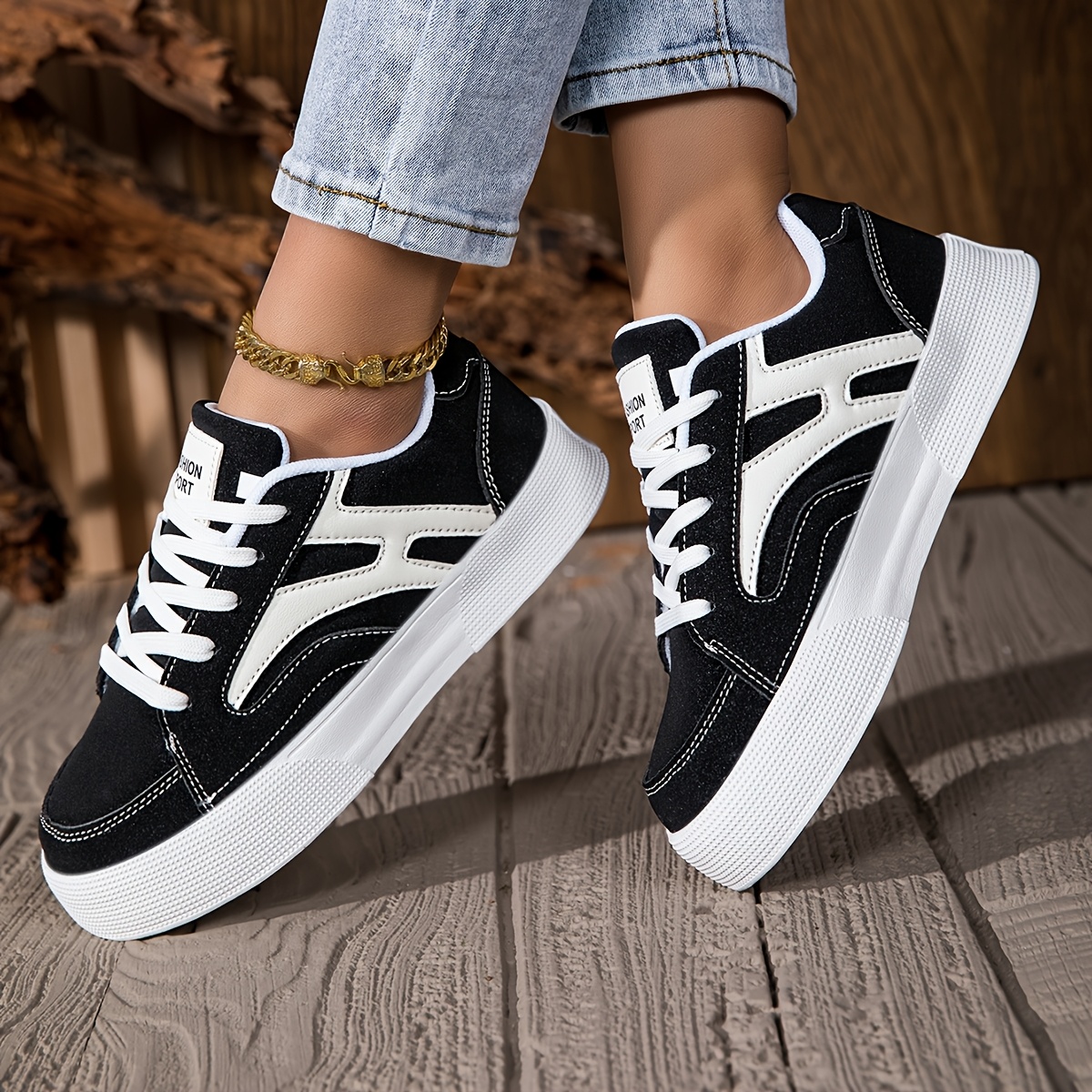 

Women' Color Casual Sneakers, Lace-up Sole Skateboard Shoes, Low-top Athletic Footwear, Lightweight , Plain Toe, Upper, Fabric Inner, Eva Sole, Fabric Insole