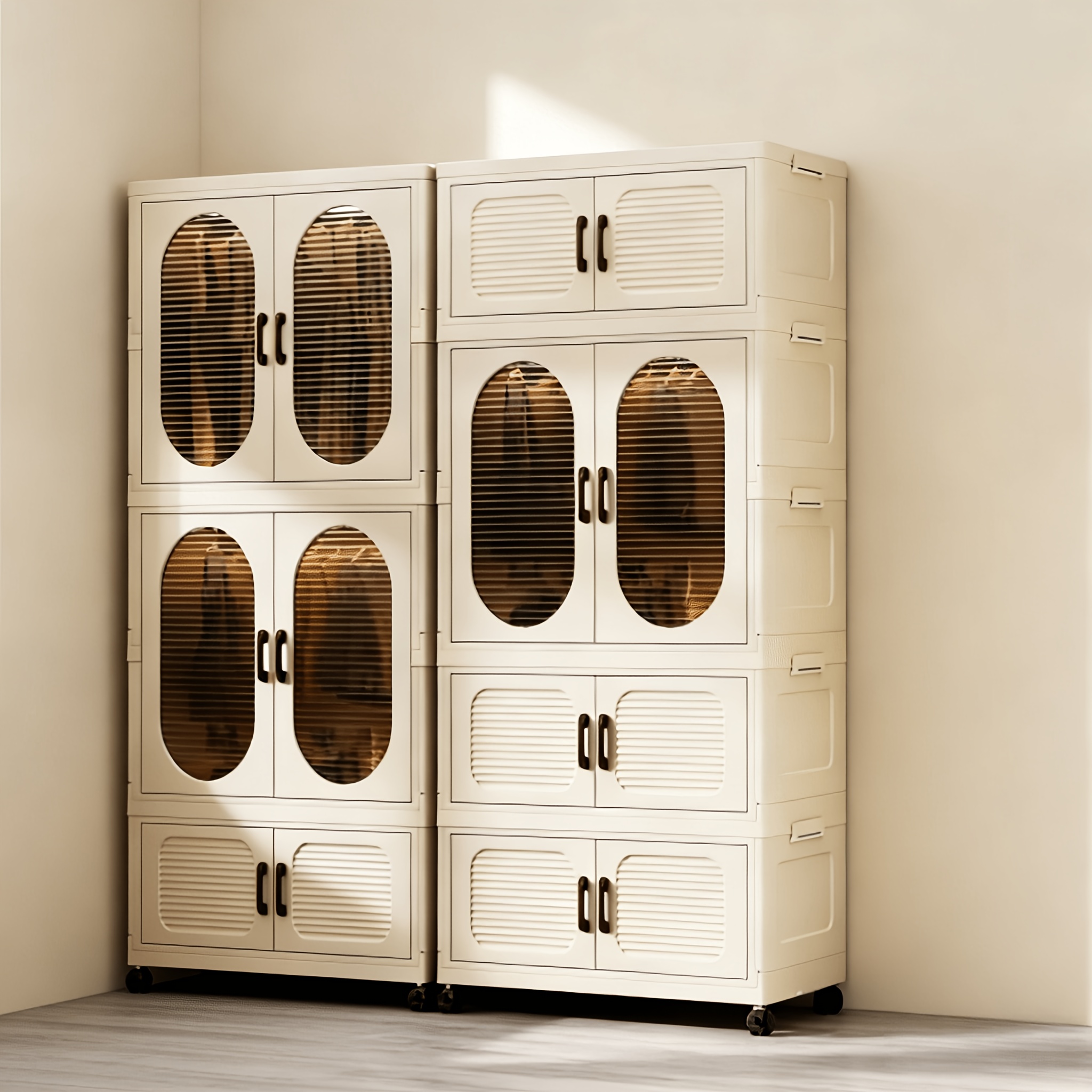 item picture 1pc clothing storage cabinet foldable storage cabinet home shelf plastic storage box