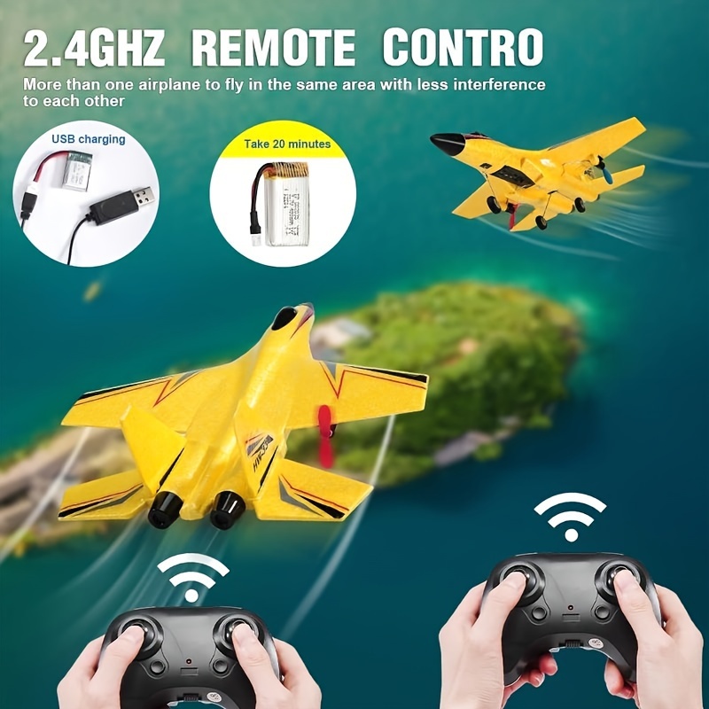Su-Style Foam Remote Control Airplane: Fixed-wing Glider, SU-27 Cool Fighter Toy Model, HW-33 Is An Excellent Choice For Parent-child Interaction. With Dual-channel Design.