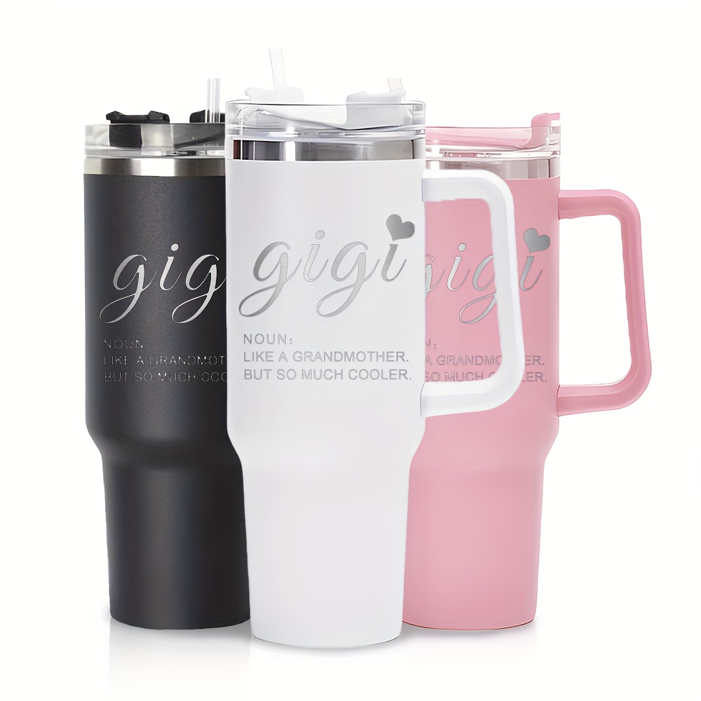 

Gigi 40oz Insulated Stainless Steel Tumbler With Handle And Straw - Leakproof Travel Coffee Mug, Triple Insulated, Sweat-free, Dishwasher Safe, Best Grandmother Gift