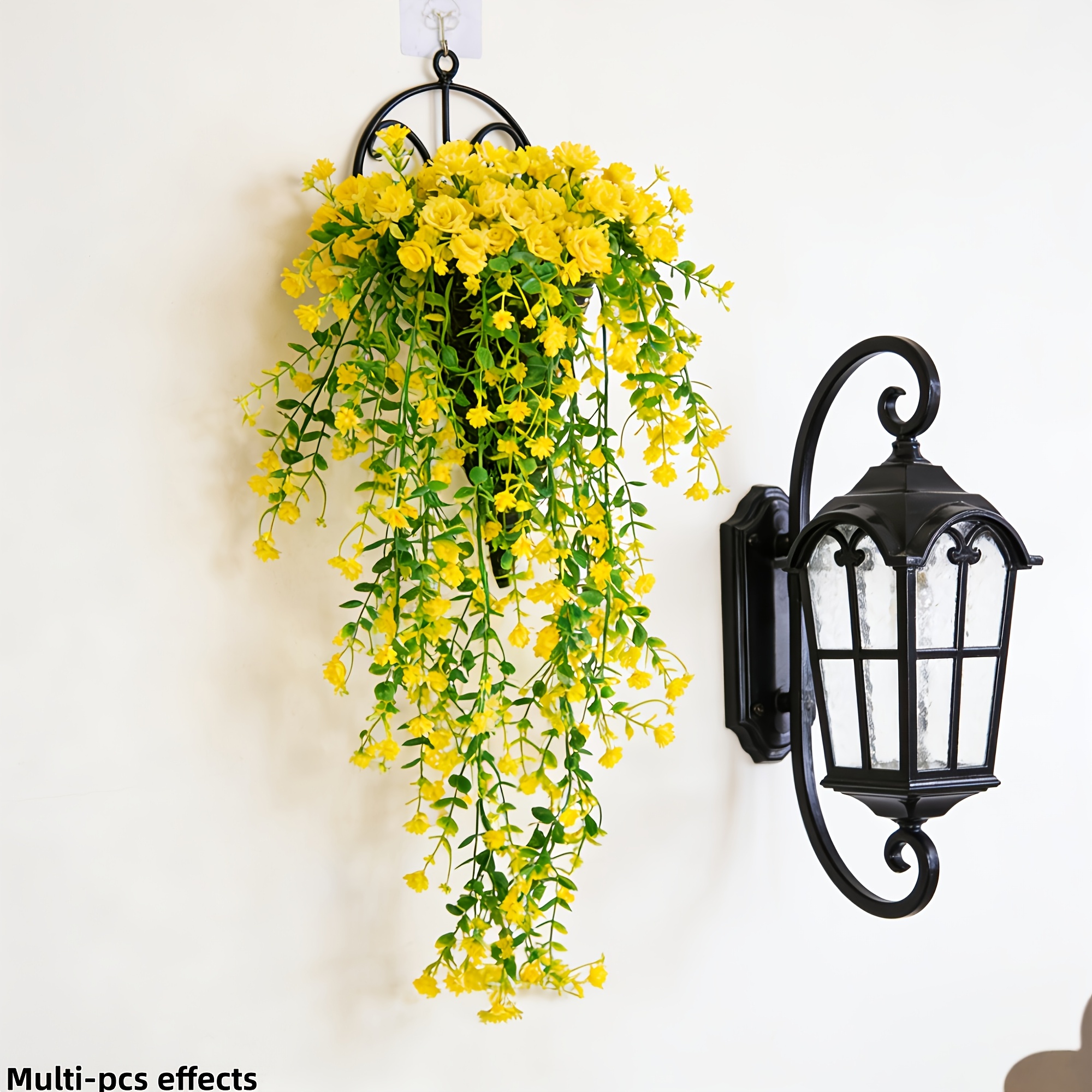 Image of 2 Bundles Of 138 Realistic Outdoor/indoor Decorations, Uv-resistant -green Artificial Hanging Rattan Flowers, Flowers, Green Leaves. No Maintenance Required, Artificial Flower Decoration
