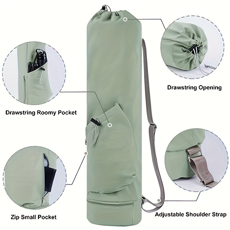 Full Zip Yoga Bag Carrier with Expandable Pockets and Water Bottle Holder–  Fits Most Yoga Mats