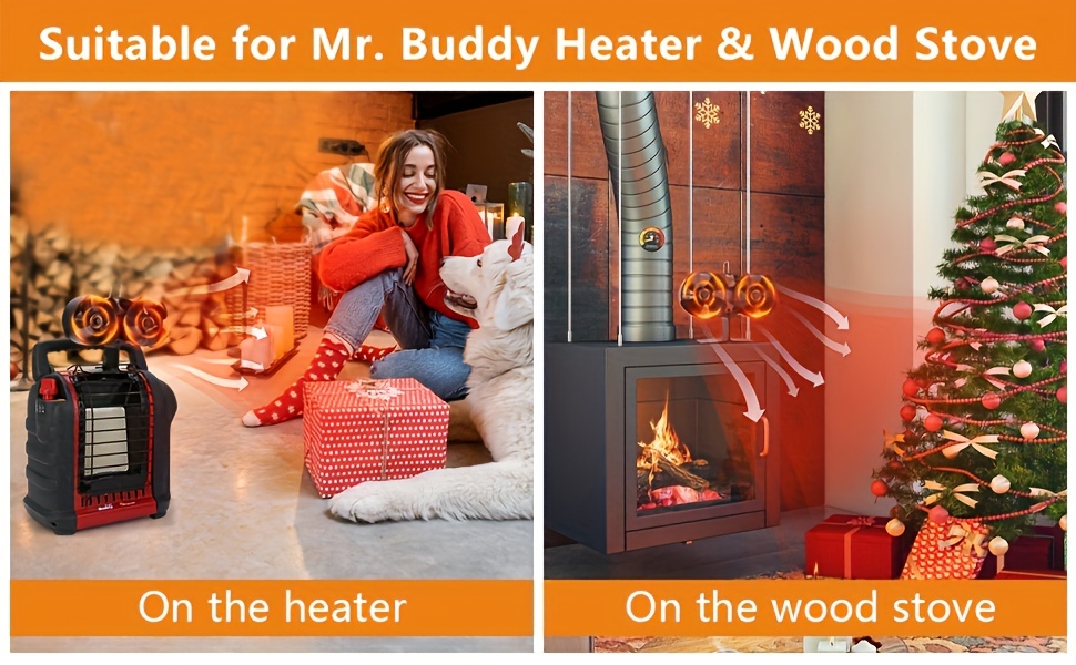 buddy heater wooden stove fan with dual motor 8 blades fireplace fan with magnetic thermometer suitable for eco fan heat and power fan for wood burning stoves wood pellets wood burning stoves for winter details 2