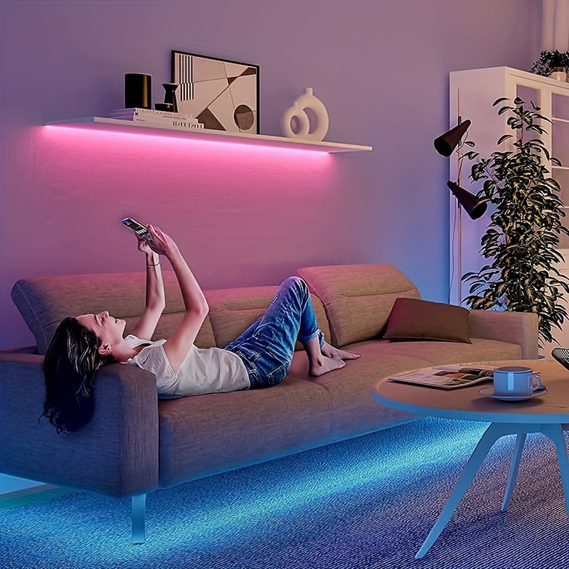 16 4ft 5m 5050 rgb strip lights wireless control led strip lights usb powered strip lights for any room dimmable led strip light valentines day decorations bedroom living room home christmas party decoration decoration details 2