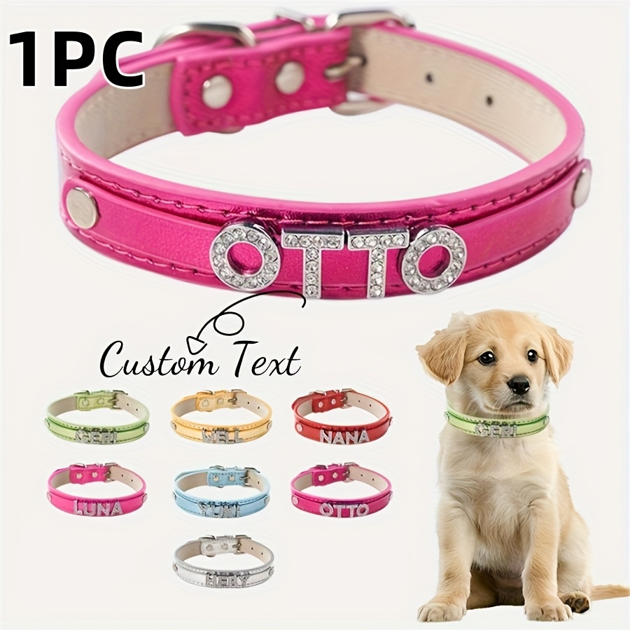 Personalized Customizable Rhinestone Collar for Pets, Name Display