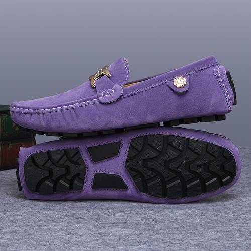comfortable solid color rubber sole flat shoes casual slip ons with durable soles