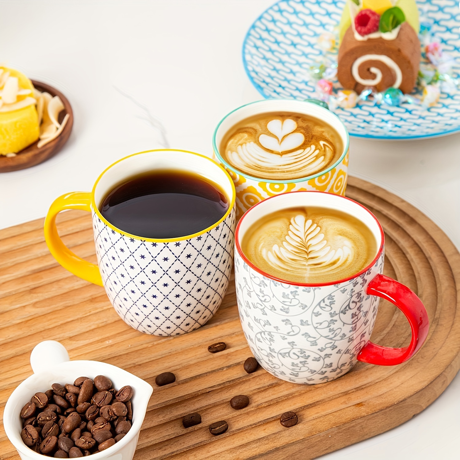 6pcs ceramic coffee mug set 10oz 280ml large porcelain tea - Temu Canada