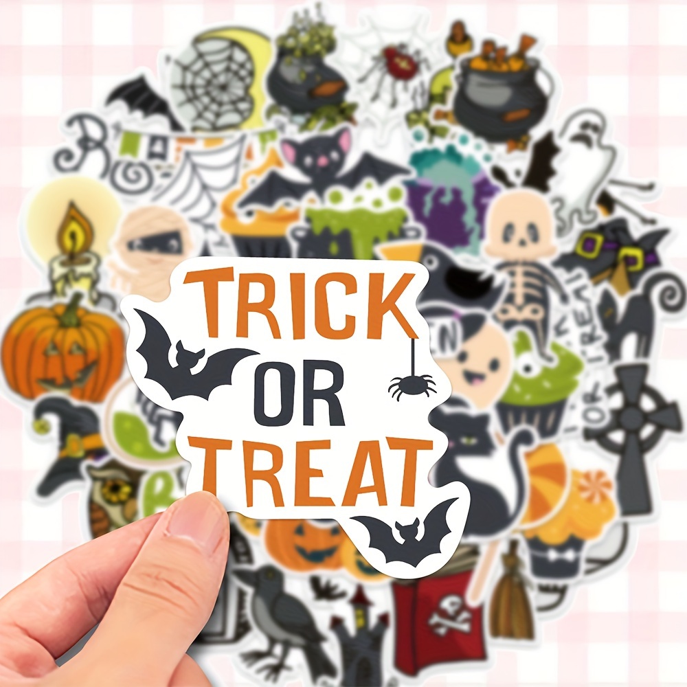 50 Sheets Halloween Bat Graffiti Sticker Mural Hand Account Decoration Guitar Notebook Helmet Skateboard Suitcase Phone Computer