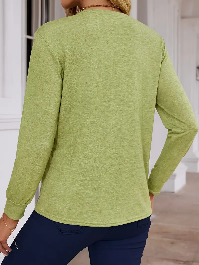 solid color crew neck t shirt casual long sleeve t shirt for womens clothing Product details 20